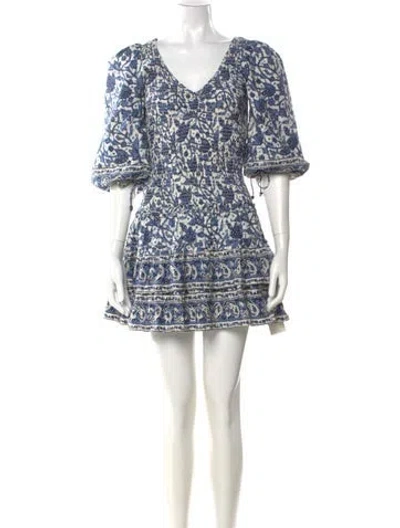 Pre-owned Love The Label Printed Mini Dress In Blue