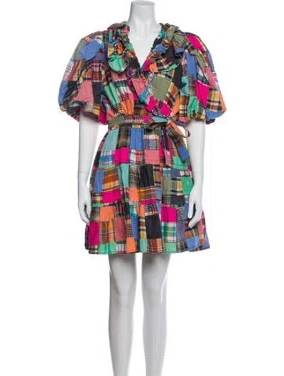 Pre-owned Love The Label Printed Mini Dress In Blue