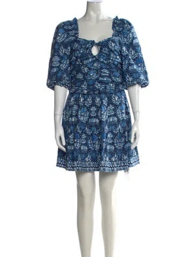 Pre-owned Love The Label Printed Mini Dress In Blue