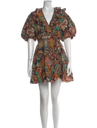 Pre-owned Love The Label Printed Mini Dress In Blue