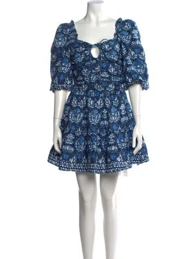 Pre-owned Love The Label Printed Mini Dress In Blue