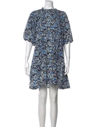 Pre-owned Love The Label Printed Mini Dress In Blue