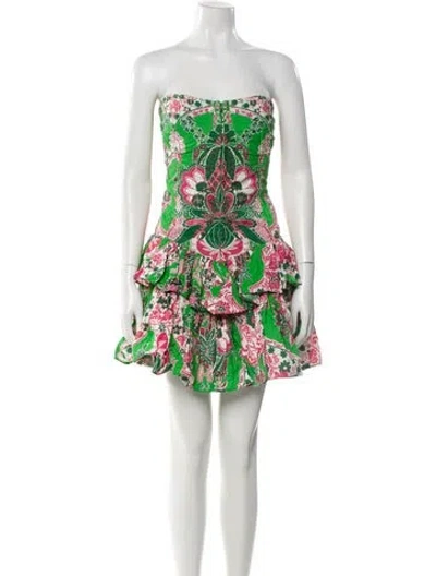 Pre-owned Love The Label Printed Mini Dress In Green