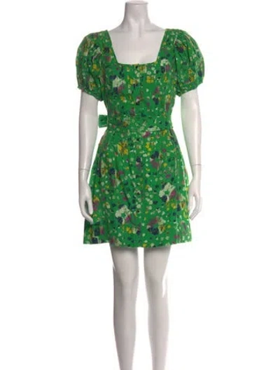 Pre-owned Love The Label Printed Mini Dress In Green