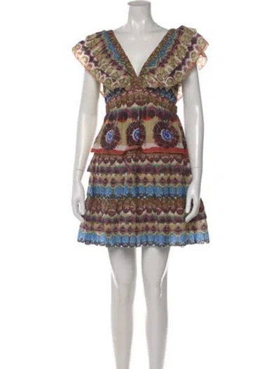 Pre-owned Love The Label Printed Mini Dress In Neutral