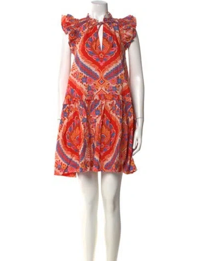 Pre-owned Love The Label Printed Mini Dress In Orange