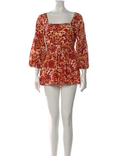 Pre-owned Love The Label Printed Mini Dress In Orange