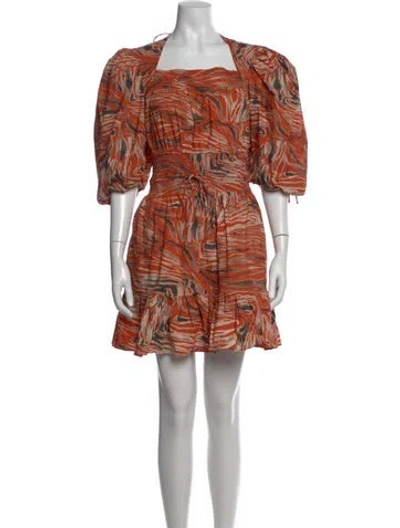 Pre-owned Love The Label Printed Mini Dress In Orange