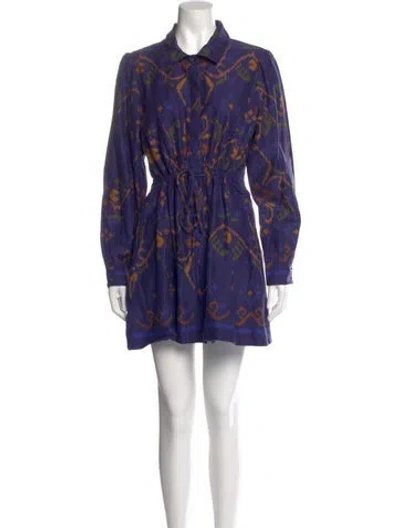 Pre-owned Love The Label Printed Mini Dress In Purple