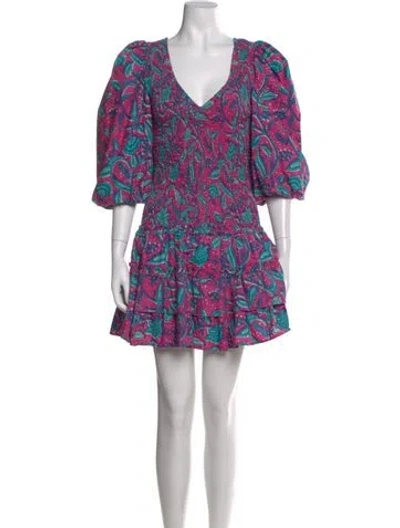 Pre-owned Love The Label Printed Mini Dress In Purple