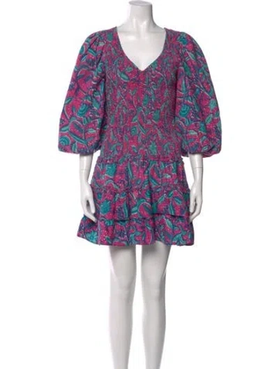 Pre-owned Love The Label Printed Mini Dress In Purple