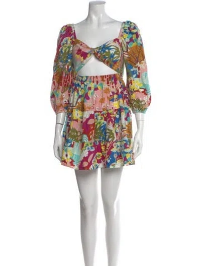 Pre-owned Love The Label Printed Mini Dress In Purple