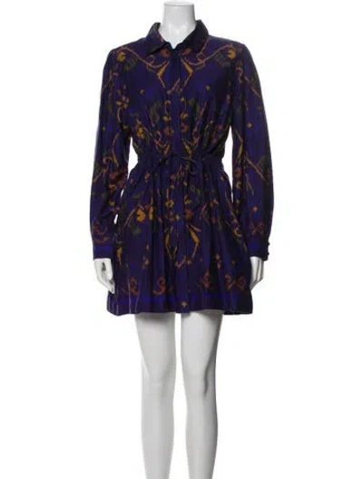 Pre-owned Love The Label Printed Mini Dress W/ Tags In Blue