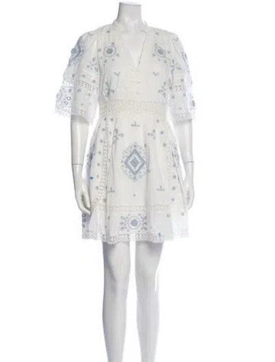 Pre-owned Love The Label Printed Mini Dress W/ Tags In White