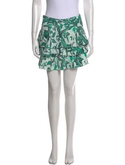 Pre-owned Love The Label Printed Mini Skirt In Green