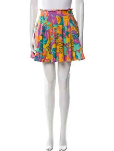 Pre-owned Love The Label Printed Mini Skirt In Orange