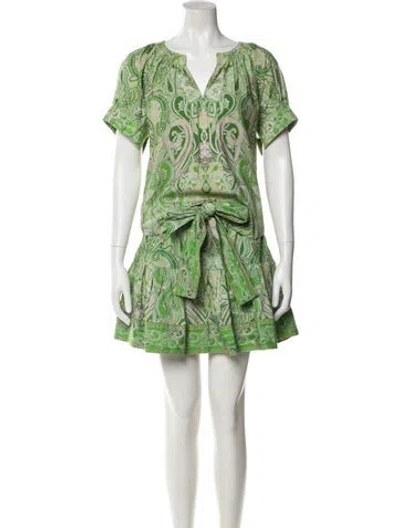 Pre-owned Love The Label Printed Skirt Set In Green