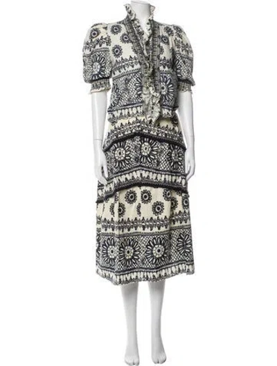 Pre-owned Love The Label Printed Whipstitch Trim Skirt Set In Multi