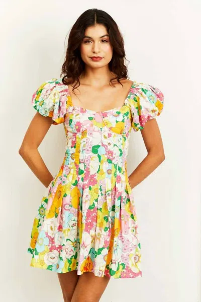 Love The Label Ramina Mini Dress In Summer Of Love In Multi