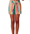 Love The Label Ramona Shorts In Multi Stripe In Multi