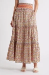 Love The Label Raquel Floral Tiered Cotton Maxi Skirt