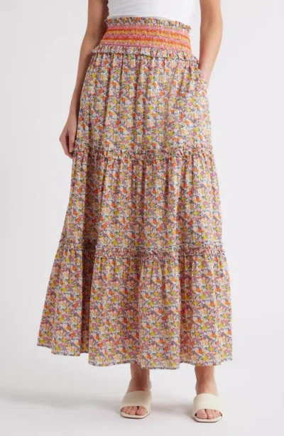 Love The Label Raquel Floral Tiered Cotton Maxi Skirt