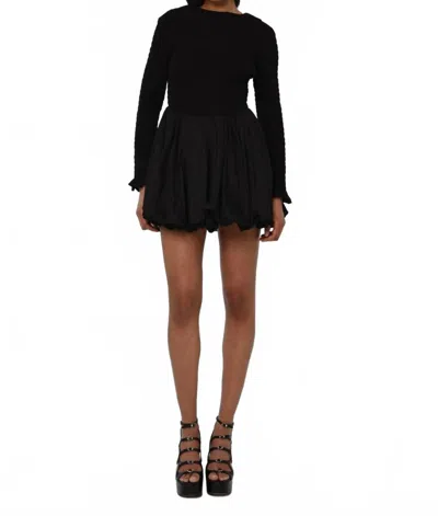 Love The Label Rebecca Bubble Mini Dress In Black