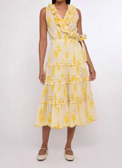 Love The Label Remy Sleeveless Maxi Dress In Forsythia Floral Print In Yellow