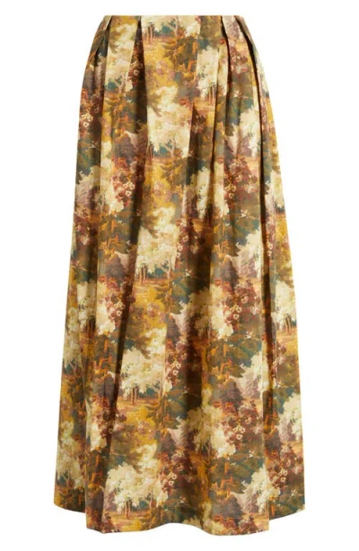 Love The Label Ridley Autumn Arboretum Liberty Of London Print Skirt In Multi