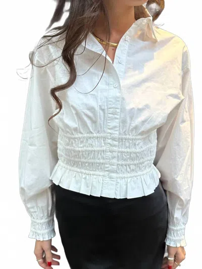 Love The Label Rolo Top In White In Pattern