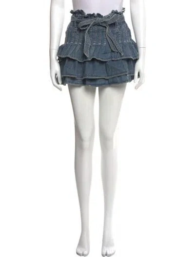 Pre-owned Love The Label Ruffle Embellishment Mini Skirt In Blue