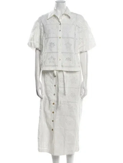 Pre-owned Love The Label Ruffle Embellishment Skirt Set W/ Tags In White