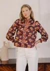 Love The Label Sara Floral Button-up Shirt In Multi