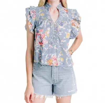 Love The Label Sara Top In Powerscourt Garden Floral In Multi
