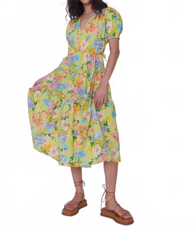 Love The Label Sasha Midi Dress In Mitzi Floral Print In Multi