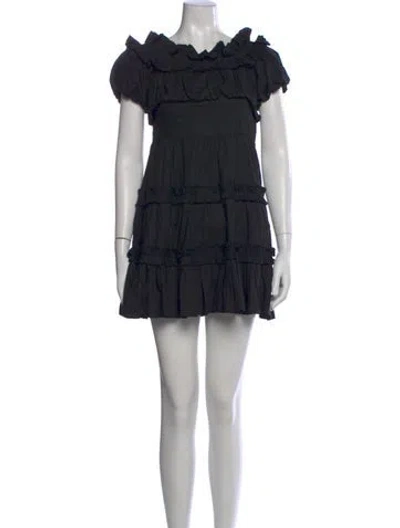 Pre-owned Love The Label Scoop Neck Mini Dress In Black