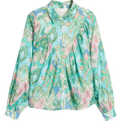 Love The Label Sebali Floral Ikat Print Button-up Shirt