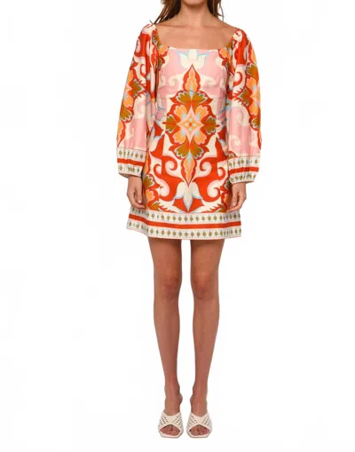 Love The Label Shakti Mini Dress In Rossetti Print In Multi