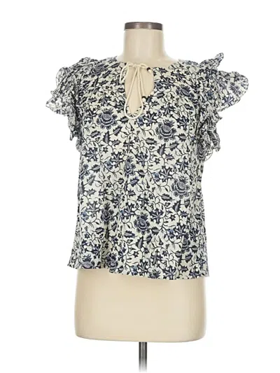Pre-owned Love The Label Short Sleeve Blouse In Blue
