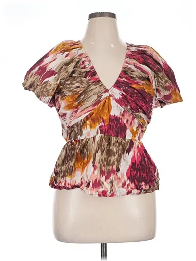 Pre-owned Love The Label Short Sleeve Blouse In Brown