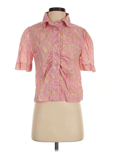 Pre-owned Love The Label Short Sleeve Blouse In Pink