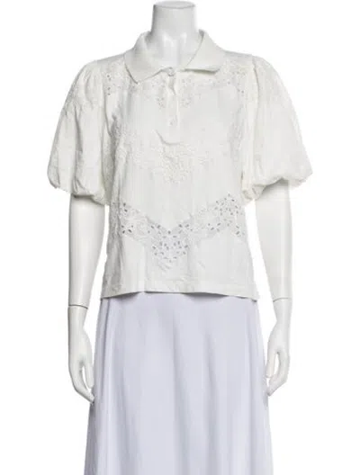 Pre-owned Love The Label Short Sleeve Polo In White