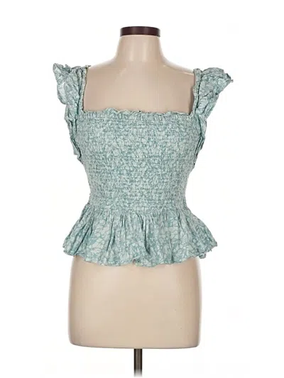 Pre-owned Love The Label Sleeveless Blouse In Blue