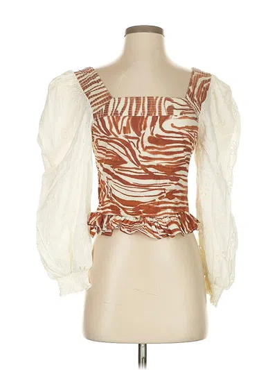 Pre-owned Love The Label Sleeveless Blouse In Brown