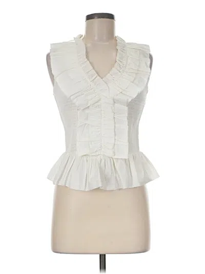 Pre-owned Love The Label Sleeveless Blouse In Ivory
