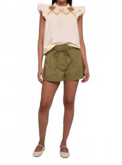 Love The Label Sonora Top In Ivory In Green