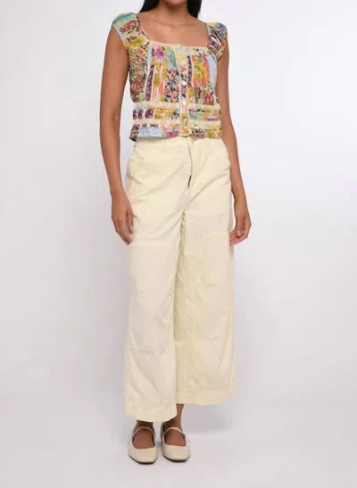 Love The Label Square Neck Line Shiri Top In Petunia Patchwork Print In Neutral