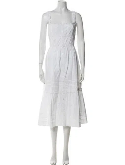 Pre-owned Love The Label Square Neckline Midi Length Dress W/ Tags In White