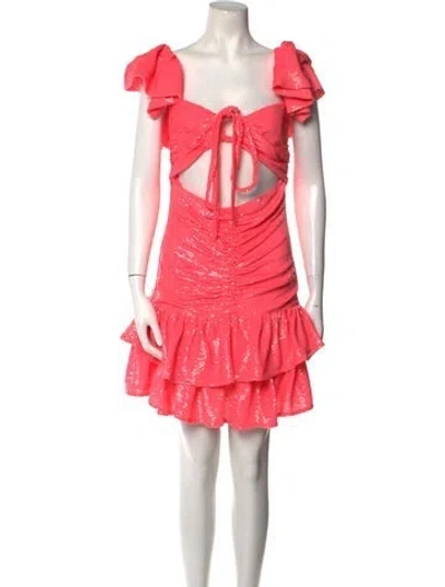 Pre-owned Love The Label Square Neckline Mini Dress In Pink