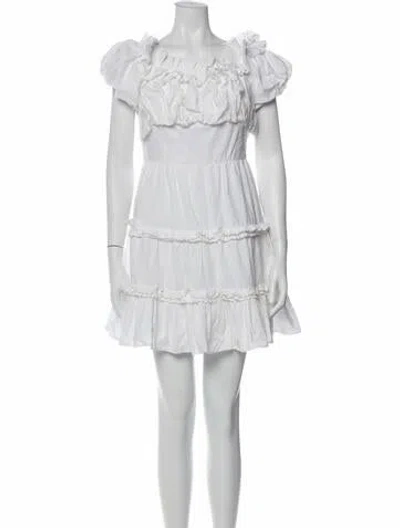 Pre-owned Love The Label Square Neckline Mini Dress In White